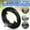 Black 6m, variant on Gallickan outdoor mist cooling system 20ft, misting kit 5 nozzles, garden patio cooling spray, PE line sprinkler, US standard