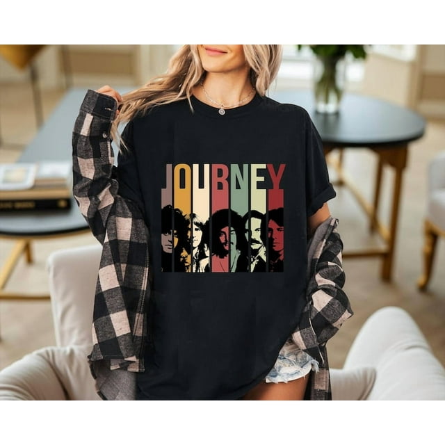 T-Shirt Rétro Groupe Journey, Tee-Shirt Musique Rock Vintage, Couleurs Confortables Concert, Classique - Blanc - m