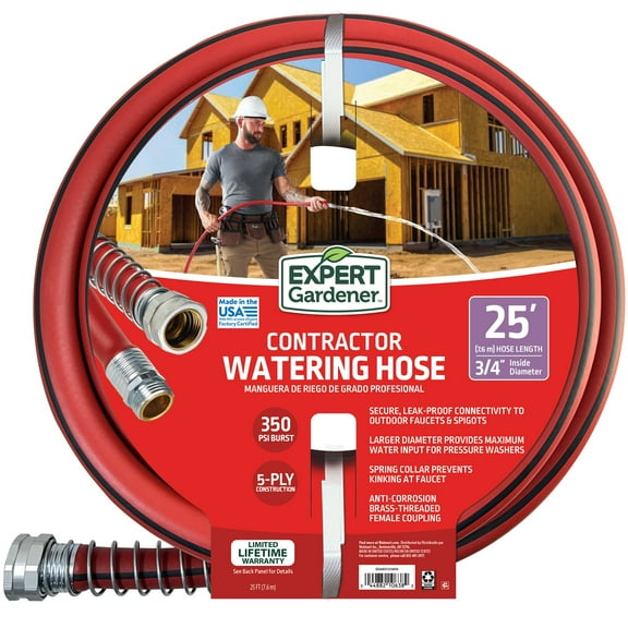 Expert Gardener Contractor Grade 3/4 Inch x 25 Feet Garden Hose