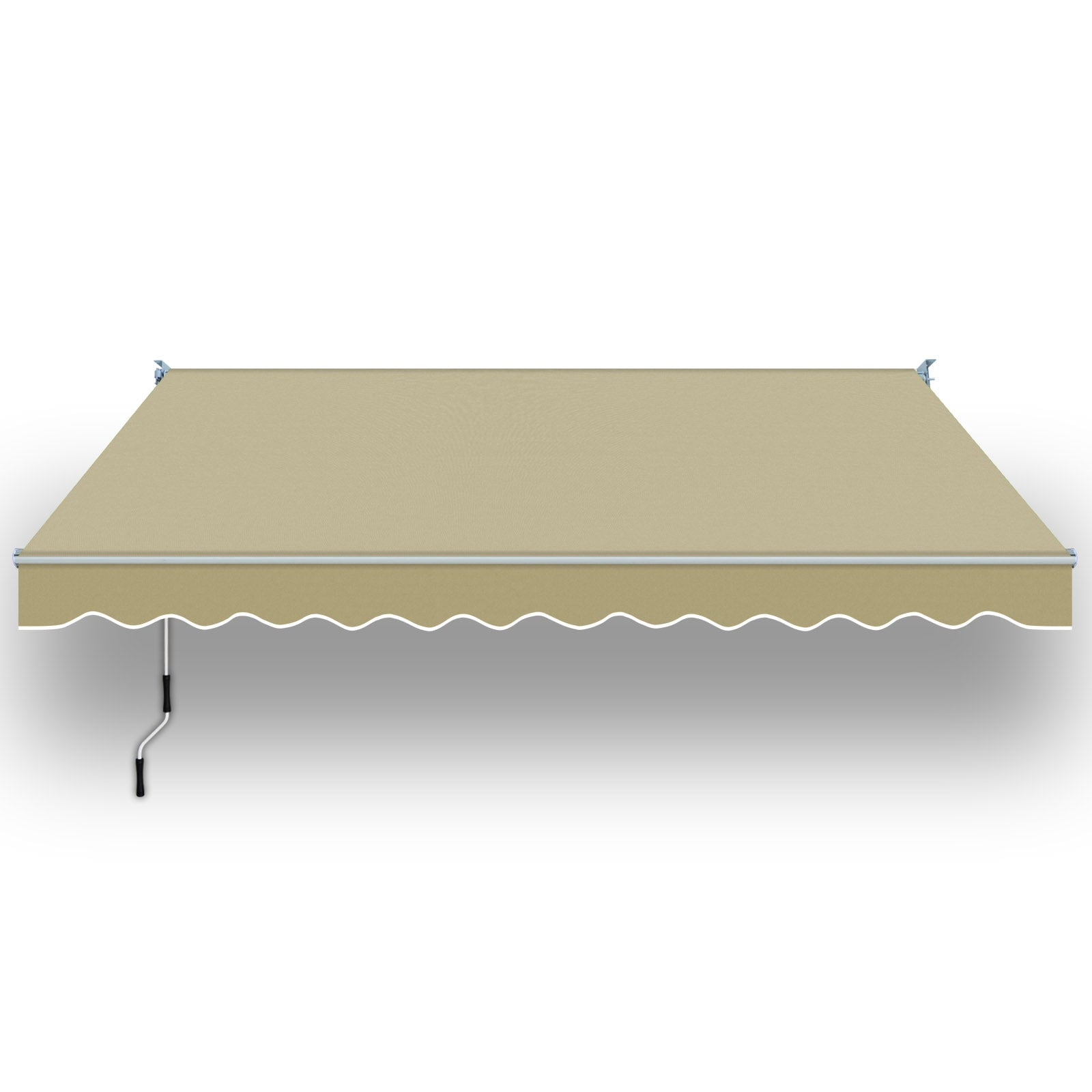 SUNNYOUTDOOR 8x6.5 FT Patio Awning Retractable Outdoor Sun Shade Manual Patio Deck Awning Heavy Duty Awning (Beige)