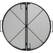 ZOPan Foldable Fire Pit Cooking Grill Grate, Portable X-Marks Heavy Duty Steel Round Campfire BBQ Grill with Handle & Support Wire, Ideal for Outdoor Picnics & Gatherings, 36-Inch Black