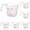 White 6 Packs, variant on High transparent measuring cup, transparent measuring cup with handle 2PCS