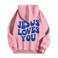 thumbnail image 7 of Mens Christian Jesus Hoodies Faith Religious Graphic Hooded Sweatshirt Spirng Fall Tops Pink XXXL, 7 of 7