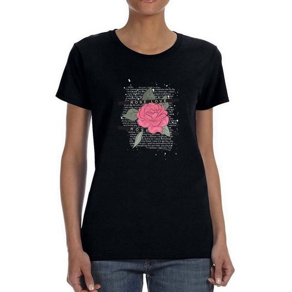 Rose Love Shaped T-Shirt Women -Image by Shutterstock, Female Small