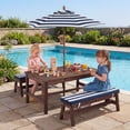 thumbnail image 2 of Gymax Kids Picnic Table Outdoor Wooden Table & Bench Set w/ Removable Umbrella, 2 of 10