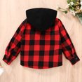 thumbnail image 3 of Younger Tree Toddler Boy Flannel Shirt Baby Long Sleeve Hooded Plaid Button Shirt Cliothes for 3-4T, 3 of 6