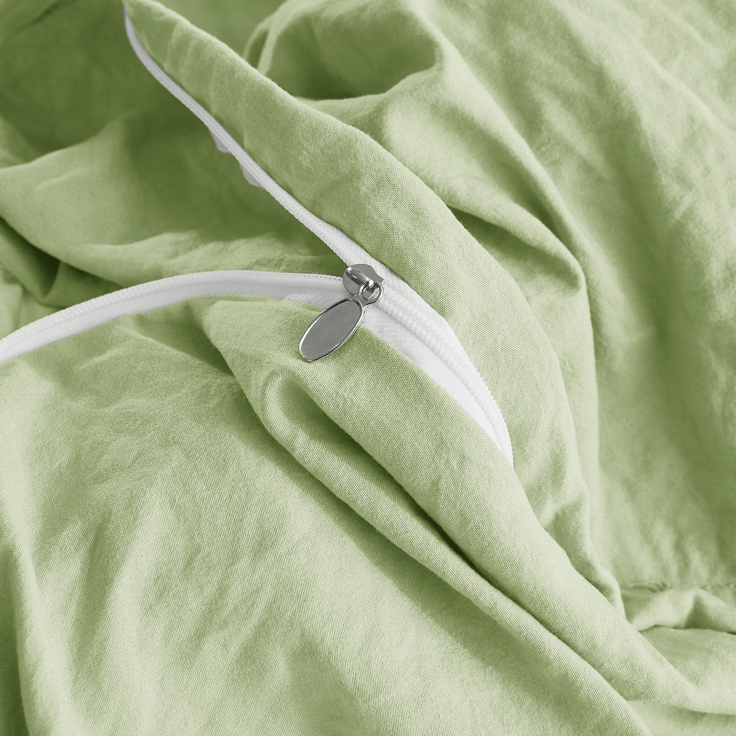 HIG 3 Piece Vintage Duvet Cover Set, Ultra Soft Pre-washed Microfiber, Sage, King