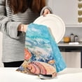 thumbnail image 6 of Kitchen Towels Watercolor Beach Starfish Pattern Cleaning Towel Absorbent Hand Towels Tea Towels for Home Restaurant Dish Clean 28" x 18", 6PCS, 6 of 7
