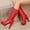 Red, variant on Women Fashion Dress Boots Platform Boots Studded Round Toe Buckle Straps High Heels Fashion Mid Calf Boot Block High Heels Combat Boots