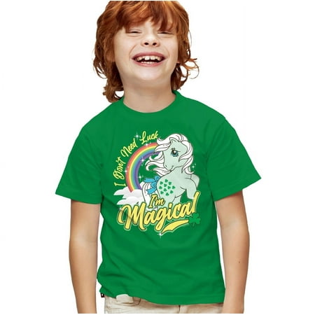 My Little Pony St Patricks Day I'm Magical Kids T Shirt for Youth Boys and Girls, Kelly Green, Large