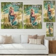 thumbnail image 4 of Designart 'Portrait Beautiful Blond Model At The Beach Sunbathing' Nautical & Coastal Print on Natural Pine Wood, 4 of 5