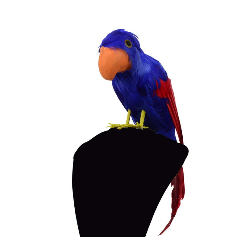 AUEAR, Red Lifelike Artificial Birds Feathered Fake Shoulder Parrot Decor  Model for Decoration Craft Decorative 17 Inch Shoulder Prop