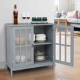 thumbnail image 3 of Modern Storage Cabinet, Cupboard Buffet Credenza with 2 Doors for Multifunction in Kitchen, Hallway, Living Room, Wooden Sofa Table Accent Console Table, Gray, 3 of 12