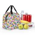 thumbnail image 4 of KLL Pineapple And Leaves Print Insulated Lunch Bag Women, Reusable Cute Tote Lunch Box for Adult & Men, Leakproof Cooler Lunch Bags for Work Office Travel Picnic, 4 of 5