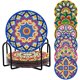 thumbnail image 1 of Atopoler 6 piezas Posavasos de pintura de diamantes con soporte Posavasos de taza de mandala de bricolaje Base de corcho Alfombrilla antideslizante para bebidas para cocina Suminis, 1 of 5