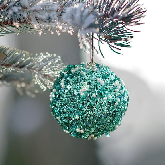 sruoe Christmas Tree Ornaments, Balls Decorate, Christmas Decorations for Xmas Tree Ball, Ball Ornaments Set, Flocked Christmas Balls, Christmas Tree Hanging Baubles Ball for Party Holiday Decor