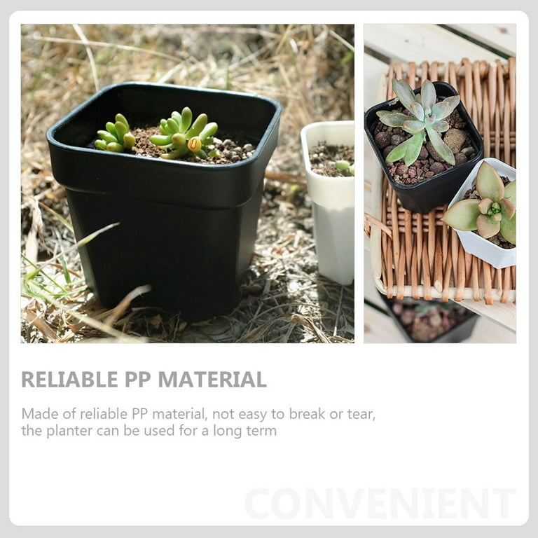 NIAIZEK 18-Pack Black Plastic Planter Pots with Drainage Holes
