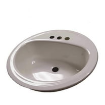 021-2437-00 Bathroom Sink, Round, Steel, 19", White