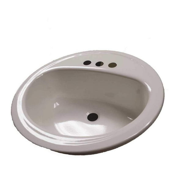 021-2437-00 Bathroom Sink, Round, Steel, 19", White