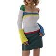 thumbnail image 1 of Kmbangi Women Hollow Out Knitwear Variegated Color Square Collar Crop Tops, 1 of 10