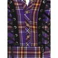 thumbnail image 6 of Rosegal Women Casual Plus Size Lace Up Plaid Handkerchief Dress Purple 3X, 6 of 6