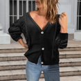 thumbnail image 2 of Vedolay Womens Cardigans Lightweight Button Down Cardigan Open Front Soft Knit Oversized Sweaters Coat Black,XL, 2 of 5