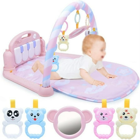 Newborn Gym Baby Play Crawling Mat Lay & Play Kick & Play Piano 3 in 1 Fitness Music And Lights Fun Piano Toy Christmas (Best Play Gym For Newborns)