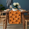 thumbnail image 2 of Red Orange Halloween Table Runner - 70 Inch Long, Kitchen Dining Table Runner Dresser Scarves, Flying Witch Bats Moon Farmhouse Decor for Coffee Tables Wedding Party Banquet, 2 of 8