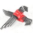 thumbnail image 4 of 9PCS Hex Set Spanner Alloy Steel Double-End Screwdriver Allen Key Hexagon Flat Ball Torx Star Head Wrench Hand Tools 9PCS A, 4 of 6