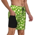 thumbnail image 3 of Picia Daisies Flowers pattern Mens Swim Trunks with Compression Liner Stretch Beach Shorts Quick Dry with Zipper Pockets No-Chafing Board Shorts-Small, 3 of 9
