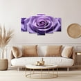 thumbnail image 2 of ZHONGYUTONG Purple Rose Canvas Wall Art 5 Pieces Blooming Flower Water Drops Painting Prints (8"x14"x2pcs 8"x18"x2pcs 8"x22"x1pcs), 2 of 6
