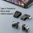 thumbnail image 3 of Sinyiin Micro USB Male to Type C Female 90 Degree Right Angle Extension Adapter USB C Upward Downward Connector for Laptop, 3 of 12