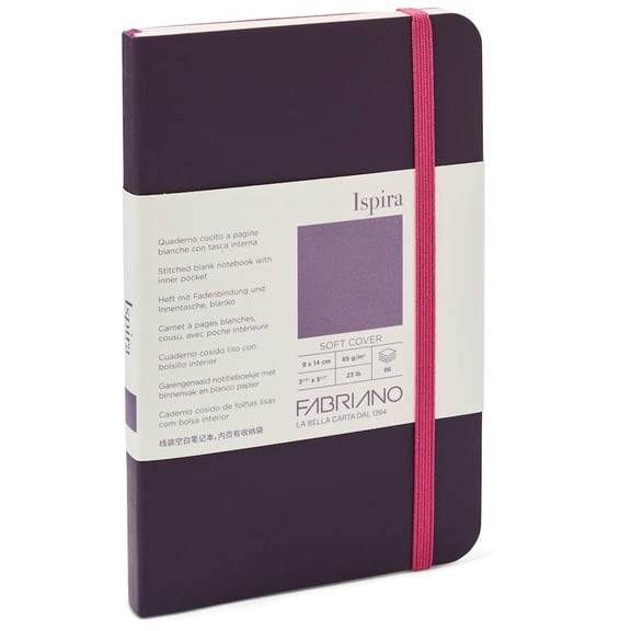 Fabriano Ispira Soft-Cover Notebook, 3.5" x 5.5", Blank, Red