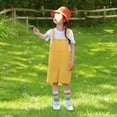 thumbnail image 2 of XXWXYD Girls Preppy Overall Shorts, Summer Sleeveless Spaghetti Strap Jumpsuit with Pocket, Loose Romper for 3-14 Years Casual Wear, 2 of 7