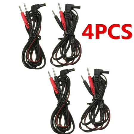 4x Electrode Lead Wires Standard Pin Connection Tens Ems Machines Unit Massager Electrode Piece Connecting (Best Portable Tens Machine)