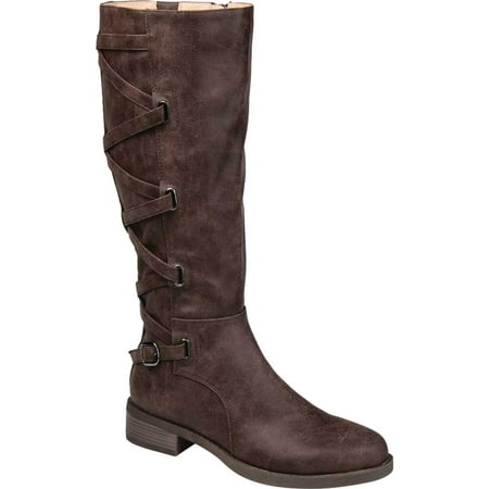 

Women s Journee Collection Carly Wide Calf Knee High Boot Brown Faux Leather 9 M