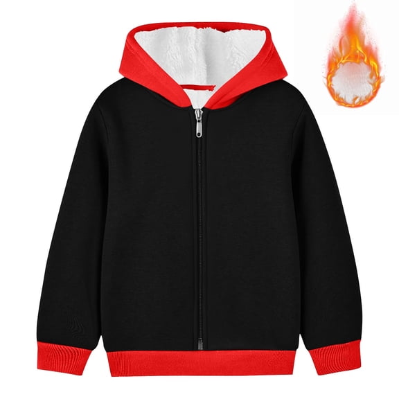 Kukoosong Girls Fleece Jackets Zip Up Hooded Toddler Winter Clothes Long Sleeve Solid Color Lightweight Winter Coats for 13 Years