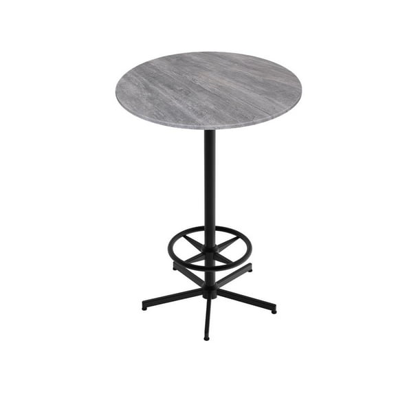Holland Bar Stool 42" Tall OD216 Indoor/Outdoor All-Season Table with 32" Diameter Greystone Top