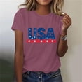 thumbnail image 6 of USA Flag Tee Shirt for Women 4th of July Independence Day Gift T Shirt Casual Short Sleeve American Proud T-Shirt Tops, 6 of 7