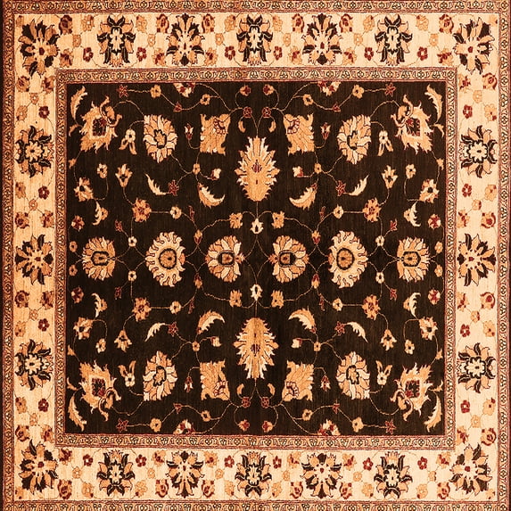 Ahgly Company Indoor Square Oriental Orange Traditional Area Rugs, 5' Square
