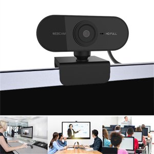 HD 1080P USB Webcam informatique avec intégration 10m Mic d'absorption sonore, support réglable, objectif de focalisation manuel, compatible avec Windows & Android TV
