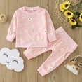 thumbnail image 2 of HZLPFO Baby Girl Clothes Toddler Girl Outfits Shirt Pants Cute Outfit Set Baby Girl Fall Winter Clothes Z03-Pink,9-12 Months, 2 of 5