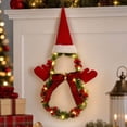 thumbnail image 6 of Ywbawe 21in Christmas Wreath with Lights Snowman Shaped Wicker Ring Christmas Tree Ornament for Home Door Hanging, 6 of 8