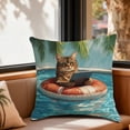 thumbnail image 6 of JoyMoreHome Cute Funny Cat Pattern Throw Pillow Cover with Hidden Zipper, 18x18 Inch Soft Durable Pillowcase for Livingroom, Sofa, Bedroom, Office, 6 of 6