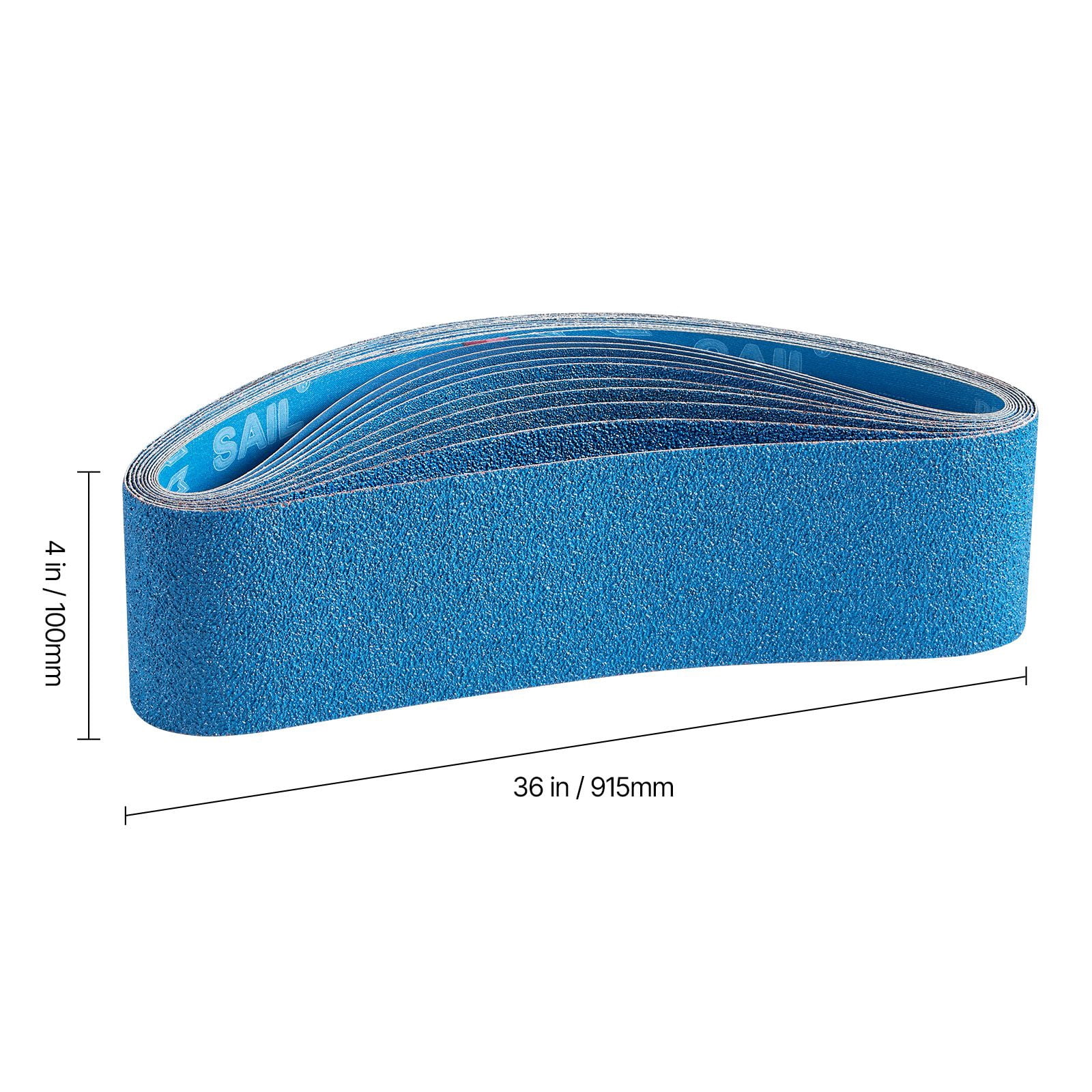Zirconia Sanding Belts 10-Pack 4x36 Inch 5 Grits 40/60/80/120/240 for Knife Sharpening Belt Sanders Metal Stainless Steel