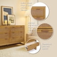 thumbnail image 3 of Teamson Home Hatteras Modern 6-Drawer Dresser with Natural Rattan Inset Panels, Solid Pine Wood Frame and Acacia Veneer, 3 of 12