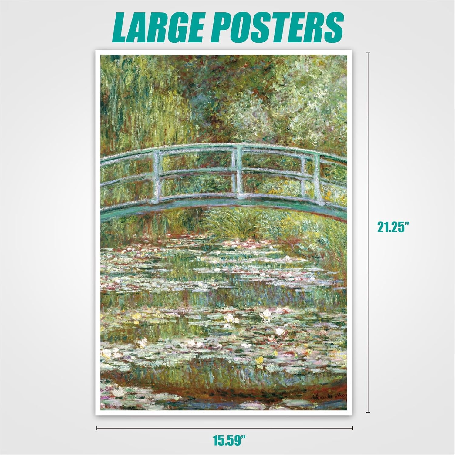 Antelope - 1000 Piece Puzzle for Adults, Bridge over a Pond of Water Lilies, by Claude Monet, 1899 - Officially Licensed, Jigsaw Puzzles 1000 Pieces, High Resolution, Matte Finish, No Dust