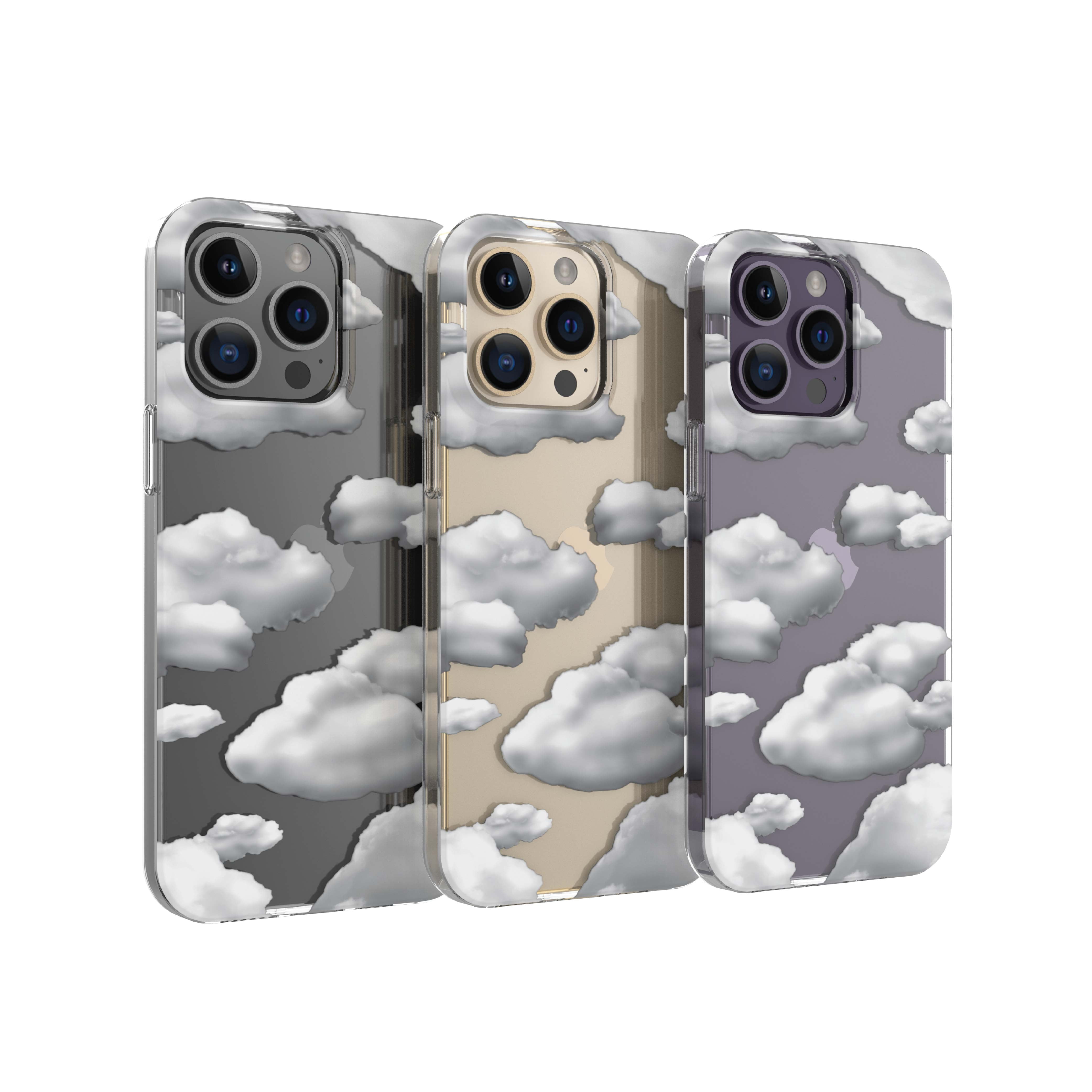 onn. Phone Case for iPhone 14 Pro Max, Puffy Clouds