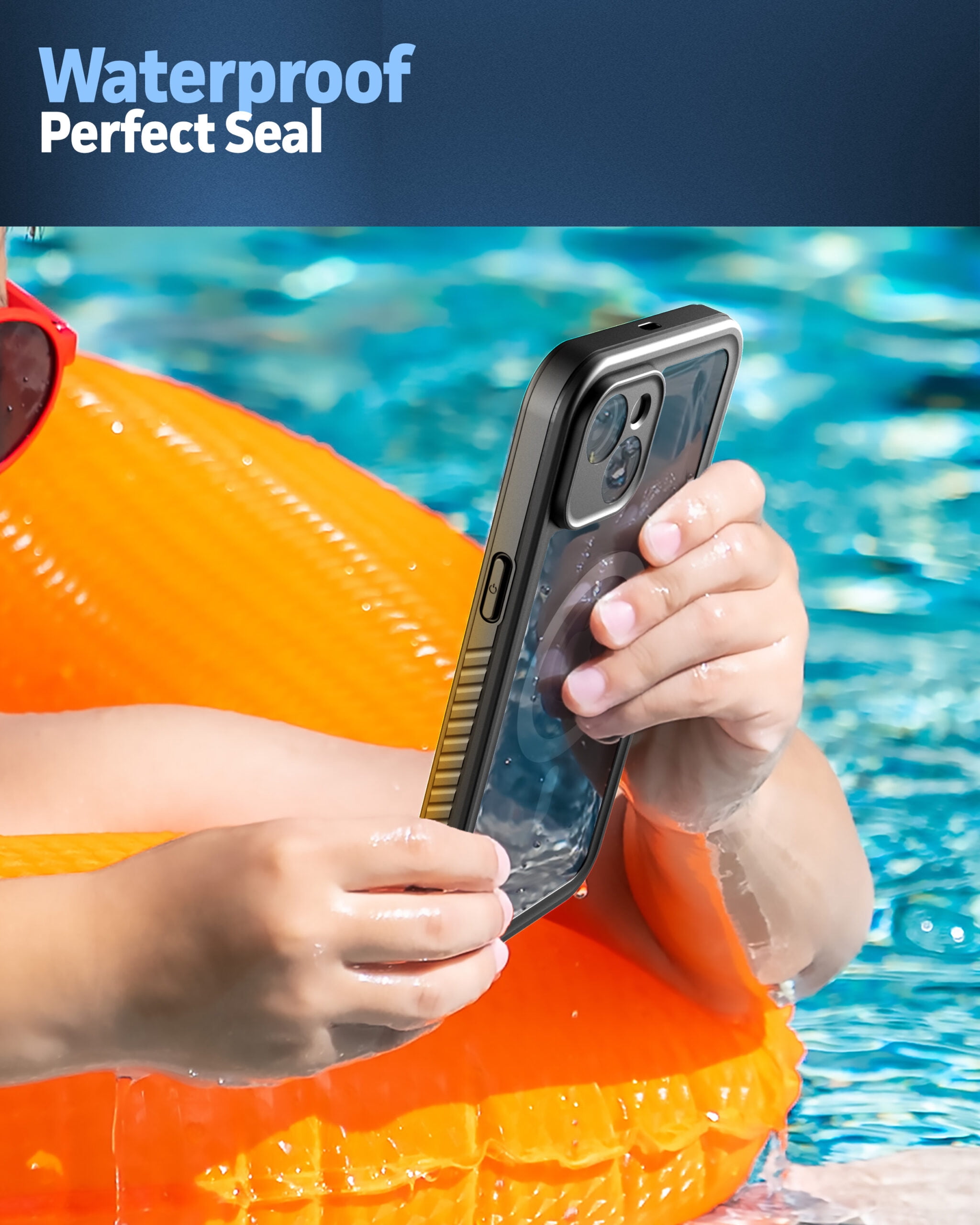 Encased Titan-X Designed for iPhone 14 Pro Max Waterproof Case Compatible with MagSafe and Belt Clip Holster (MIL-Spec Extreme Protection)