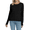 Black, variant on Women's 100% Cotton Cable Knit Sweater, Crew Neck Lightweight Pullover Sweater for Women, Long Sleeve Knit Top, Navy M